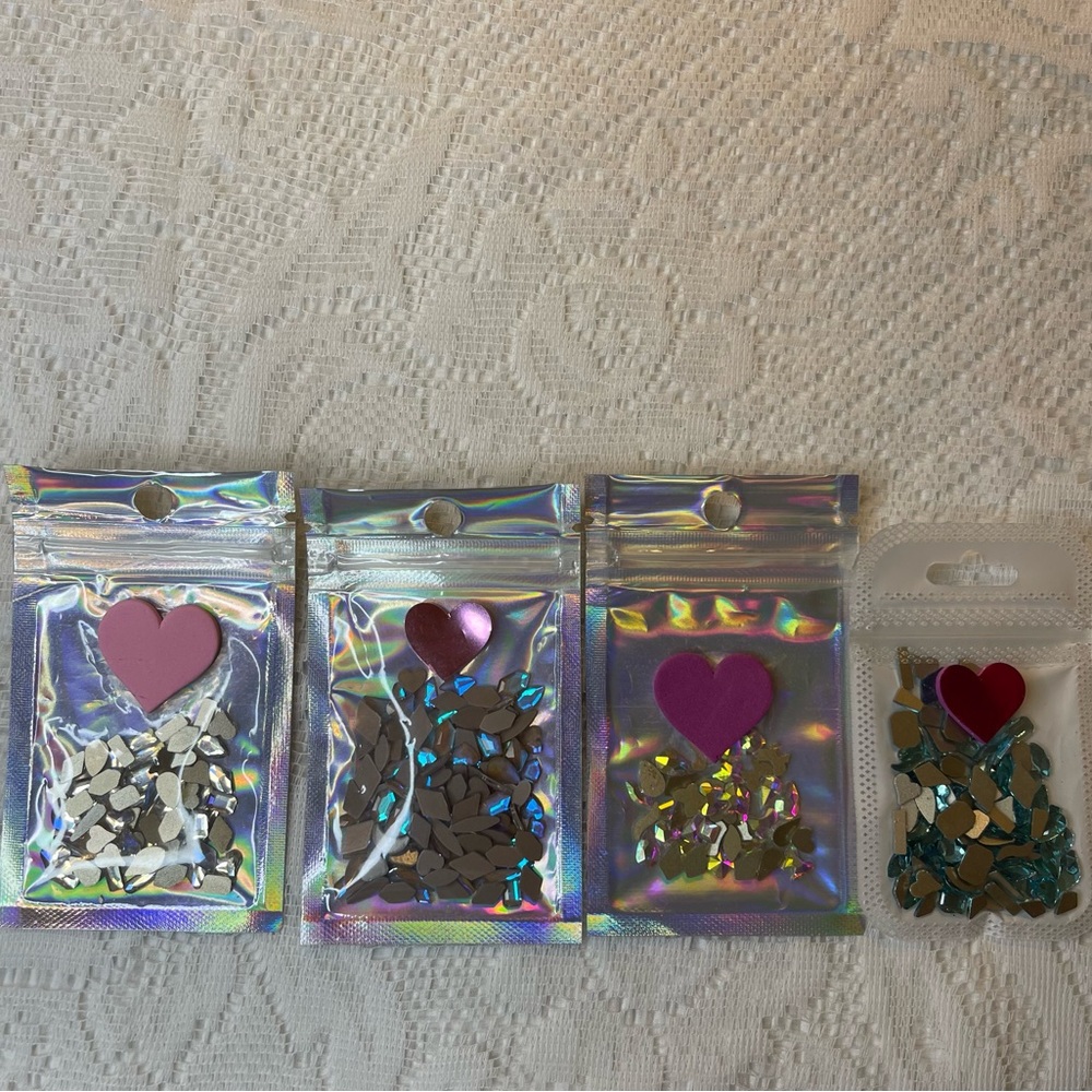 All New Nail Rhinestones Jewels Bundle Aurora various shapes/hearts Art Craft